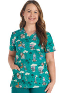 Cherokee V-Neck Print Top. Item CK651 in CK GENUINE Collection. Live Chat for Bulk Discounts.