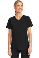 Cherokee Maternity Mock Wrap V-Neck Top. Item CK701A in CK WW ORIGINALS ULTRA Collection. Live Chat for Bulk Discounts.