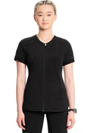 Cherokee Zip Front V-Neck Top. Item CK810A in CK IN INFINITY Collection. Live Chat for Bulk Discounts.