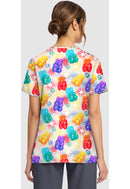 Cherokee  Women's Print V-Neck Top. Item CK856 in CK GENUINE Collection. Live Chat for Bulk Discounts.
