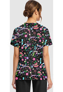 Cherokee  Women's Print V-Neck Top. Item CK856 in CK GENUINE Collection. Live Chat for Bulk Discounts.
