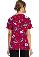 Cherokee  Women's Print V-Neck Top. Item CK856 in CK GENUINE Collection. Live Chat for Bulk Discounts.