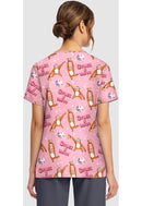 Cherokee  Women's Print V-Neck Top. Item CK856 in CK GENUINE Collection. Live Chat for Bulk Discounts.