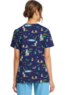 Cherokee  Women's Print V-Neck Top. Item CK856 in CK GENUINE Collection. Live Chat for Bulk Discounts.