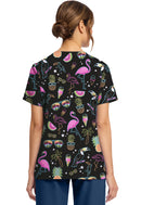 Cherokee  Women's Print V-Neck Top. Item CK856 in CK GENUINE Collection. Live Chat for Bulk Discounts.