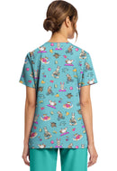 Cherokee  Women's Print V-Neck Top. Item CK856 in CK GENUINE Collection. Live Chat for Bulk Discounts.