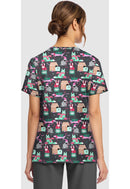 Cherokee  Women's Print V-Neck Top. Item CK856 in CK GENUINE Collection. Live Chat for Bulk Discounts.