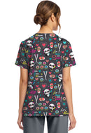 Cherokee  Women's Print V-Neck Top. Item CK856 in CK GENUINE Collection. Live Chat for Bulk Discounts.