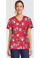 Cherokee  Women's Print V-Neck Top. Item CK856 in CK GENUINE Collection. Live Chat for Bulk Discounts.