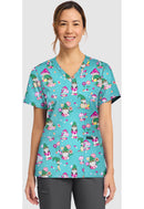 Cherokee  Women's Print V-Neck Top. Item CK856 in CK GENUINE Collection. Live Chat for Bulk Discounts.