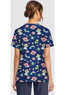 Cherokee  Women's Print V-Neck Top. Item CK856 in CK GENUINE Collection. Live Chat for Bulk Discounts.
