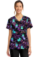 Cherokee  Women's Print V-Neck Top. Item CK856 in CK GENUINE Collection. Live Chat for Bulk Discounts.