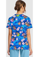 Cherokee  Women's Print V-Neck Top. Item CK856 in CK GENUINE Collection. Live Chat for Bulk Discounts.