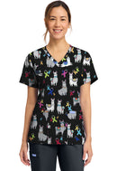 Cherokee  Women's Print V-Neck Top. Item CK856 in CK GENUINE Collection. Live Chat for Bulk Discounts.