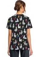 Cherokee  Women's Print V-Neck Top. Item CK856 in CK GENUINE Collection. Live Chat for Bulk Discounts.