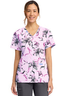 Cherokee  Women's Print V-Neck Top. Item CK856 in CK GENUINE Collection. Live Chat for Bulk Discounts.