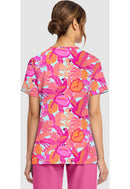 Cherokee  Women's Print V-Neck Top. Item CK856 in CK GENUINE Collection. Live Chat for Bulk Discounts.