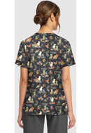 Cherokee  Women's Print V-Neck Top. Item CK856 in CK GENUINE Collection. Live Chat for Bulk Discounts.