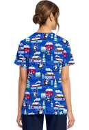 Cherokee  Women's Print V-Neck Top. Item CK856 in CK GENUINE Collection. Live Chat for Bulk Discounts.