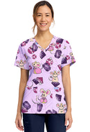 Cherokee  Women's Print V-Neck Top. Item CK856 in CK GENUINE Collection. Live Chat for Bulk Discounts.