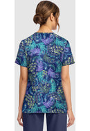 Cherokee  Women's Print V-Neck Top. Item CK856 in CK GENUINE Collection. Live Chat for Bulk Discounts.