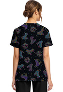 Cherokee  Women's Print V-Neck Top. Item CK856 in CK GENUINE Collection. Live Chat for Bulk Discounts.
