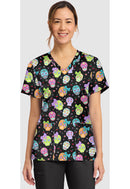 Cherokee  Women's Print V-Neck Top. Item CK856 in CK GENUINE Collection. Live Chat for Bulk Discounts.