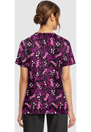 Cherokee  Women's Print V-Neck Top. Item CK856 in CK GENUINE Collection. Live Chat for Bulk Discounts.