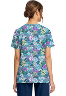 Cherokee  Women's Print V-Neck Top. Item CK856 in CK GENUINE Collection. Live Chat for Bulk Discounts.
