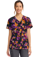 Cherokee  Women's Print V-Neck Top. Item CK856 in CK GENUINE Collection. Live Chat for Bulk Discounts.