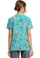 Cherokee  Women's Print V-Neck Top. Item CK856 in CK GENUINE Collection. Live Chat for Bulk Discounts.