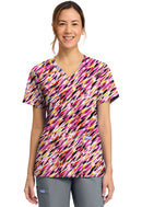 Cherokee  Women's Print V-Neck Top. Item CK856 in CK GENUINE Collection. Live Chat for Bulk Discounts.