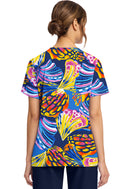Cherokee  Women's Print V-Neck Top. Item CK856 in CK GENUINE Collection. Live Chat for Bulk Discounts.