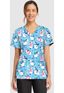 Cherokee  Women's Print V-Neck Top. Item CK856 in CK GENUINE Collection. Live Chat for Bulk Discounts.