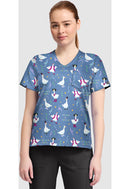 Cherokee  Women's High-Low V-Neck Top. Item CK857 in CK GENUINE Collection. Live Chat for Bulk Discounts.