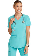 Cherokee V-Neck Top. Item CKA685 in CK ALLURA Collection. Live Chat for Bulk Discounts.
