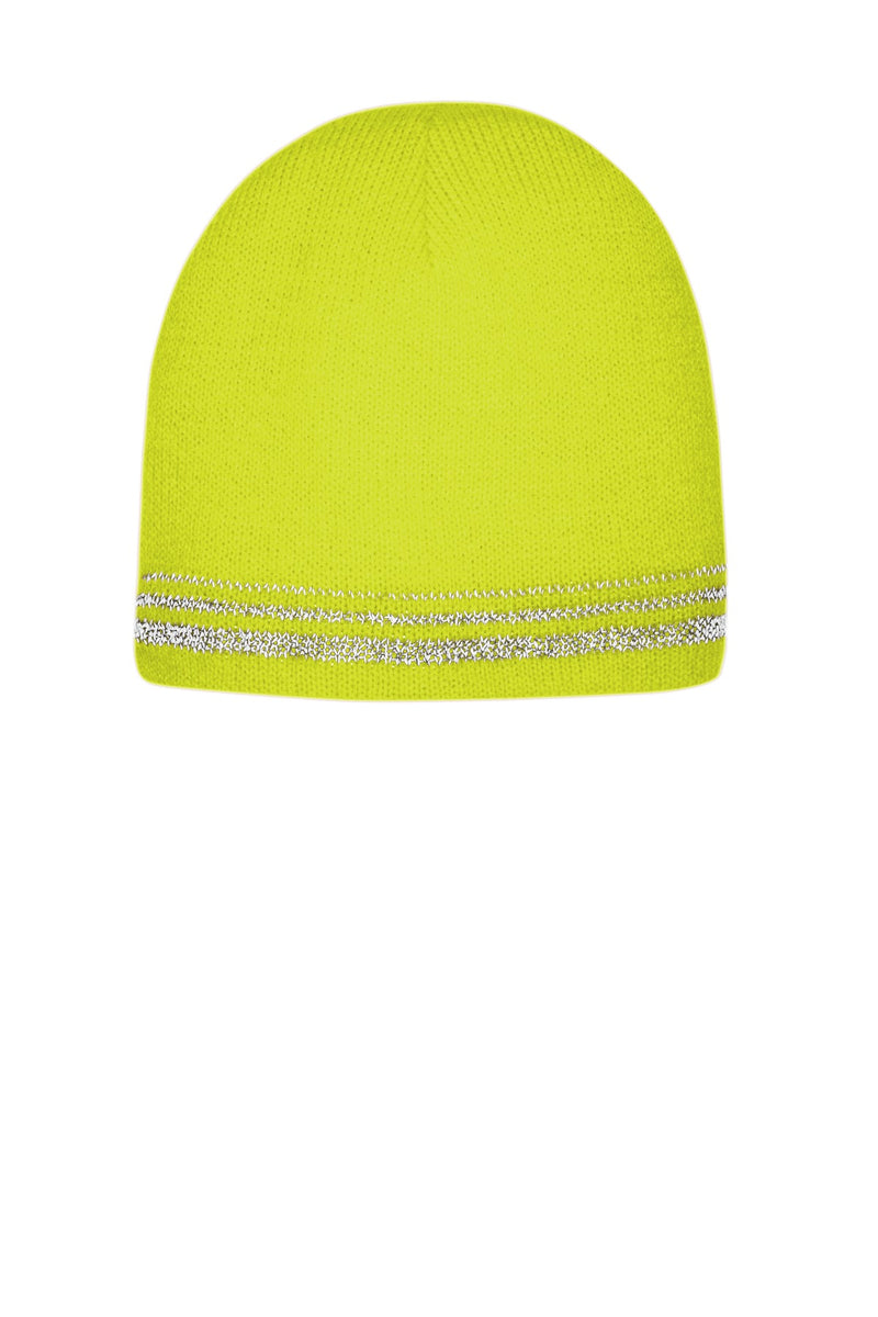 CornerStone  ®   Lined Enhanced Visibility with Reflective Stripes Beanie CS804