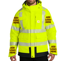 Carhartt [CT106694] ANSI 107 Class 3 Waterproof Heavyweight Insulated High Visibility Jacket with Custom Logos.  Live Chat for Bulk Order Discounts.