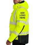 Carhartt [CT106694] ANSI 107 Class 3 Waterproof Heavyweight Insulated High Visibility Jacket with Custom Logos.  Live Chat for Bulk Order Discounts.