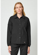 Dickies Women's snap front jacket. Item DK343 in DK FORGE Collection. Live Chat for Bulk Discounts.