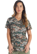 Dickies V-Neck Print Top. Item DK617 in DK EDS Collection. Live Chat for Bulk Discounts.