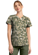 Dickies V-Neck Print Top. Item DK667 in DK EDS Collection. Live Chat for Bulk Discounts.