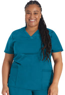 Dickies V-Neck Top With Rib Knit Panels. Item DK870 in DK BALANCE Collection. Live Chat for Bulk Discounts.