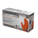 Gloveworks Ultra [GWUOFN] 8 Mil Heavy Duty Industrial Orange Flock-Lined Raised Diamond Texture Nitrile Disposable Gloves.  (Case of 500).  Live Chat for Bulk Discounts.