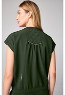 Healing Hands Mandarin Collar Crop Top.  Item HH00014 in HH 360.  Live Chat for Bulk Discounts.