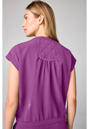 Healing Hands Mandarin Collar Crop Top.  Item HH00014 in HH 360.  Live Chat for Bulk Discounts.