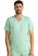 Healing Hands Vincent Men's V-Neck Top.  Item HH606A in HH X DR KWANE.  Live Chat for Bulk Discounts.