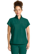 Healing Hands Women's Partial Zip Stand Collar Top.  Item HH752 in HH QUEST.  Live Chat for Bulk Discounts.