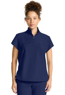 Healing Hands Women's Partial Zip Stand Collar Top.  Item HH752 in HH QUEST.  Live Chat for Bulk Discounts.