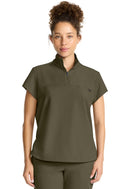 Healing Hands Women's Partial Zip Stand Collar Top.  Item HH752 in HH QUEST.  Live Chat for Bulk Discounts.